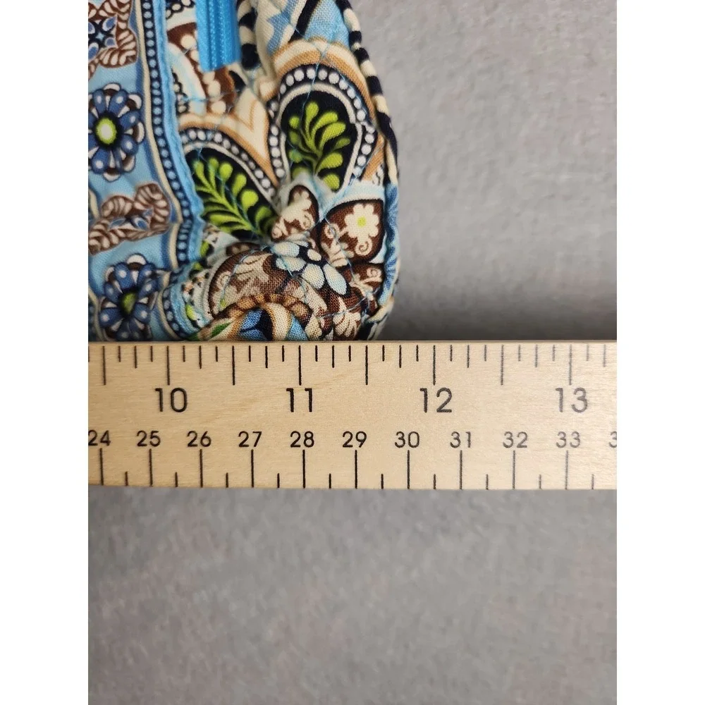 VERA BRADLEY Bali Blue Quilted Purse Blue/Brown Floral print Hobo Shoulder Bag